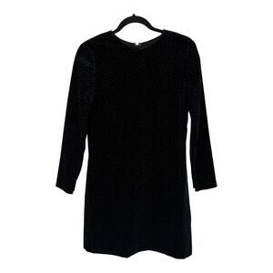 Theory Wynter Dot Long Sleeve Velvet Dress black size 4